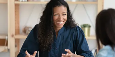 photo of a woman smiling